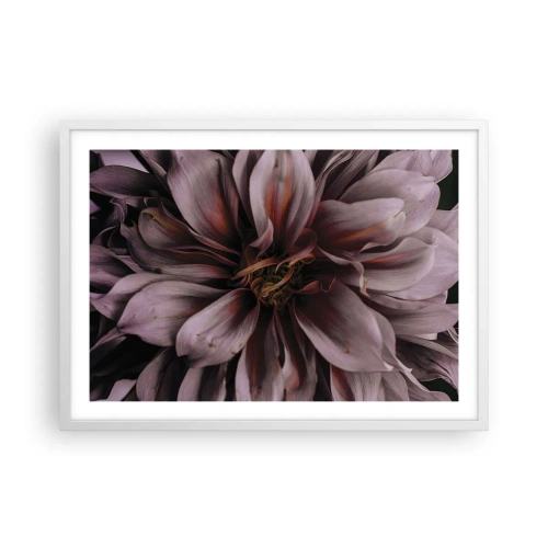 Plakát v bílém rámu - Květinové srdce - 70x50 cm