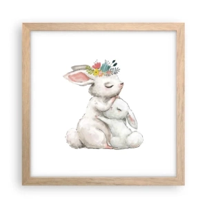 Plakát v rámu světlý dub - Nejlepší je u mámy - 30x30 cm