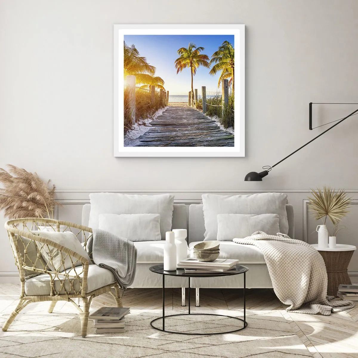 Plakát v bílém rámu - Přímo do ráje - 30x30 cm