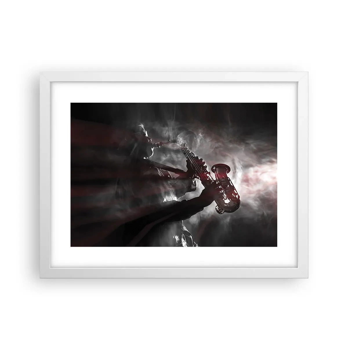 Plakát v bílém rámu - V oparu jazzu - 40x30 cm