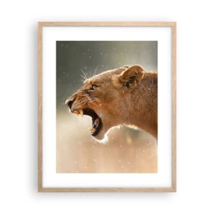 Plakát v rámu světlý dub - Snaž se neposlouchat - 40x50 cm