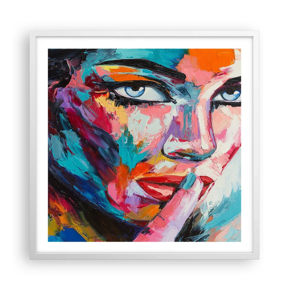 Plakát v bílém rámu - Naše první tajemství - 60x60 cm