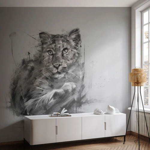 Fototapeta Samolepicí Deluxe Sticker - Ano, pozorně poslouchám - Panter, Zvířata, Divoká kočka - 100x70 cm