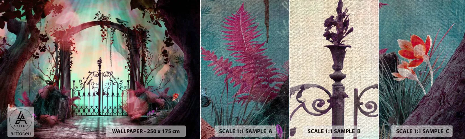 Vzor Fototapety Premium Canvas - Tajná zahrada - Fantazie, Tajná zahrada, Pohádka - 100x30 cm