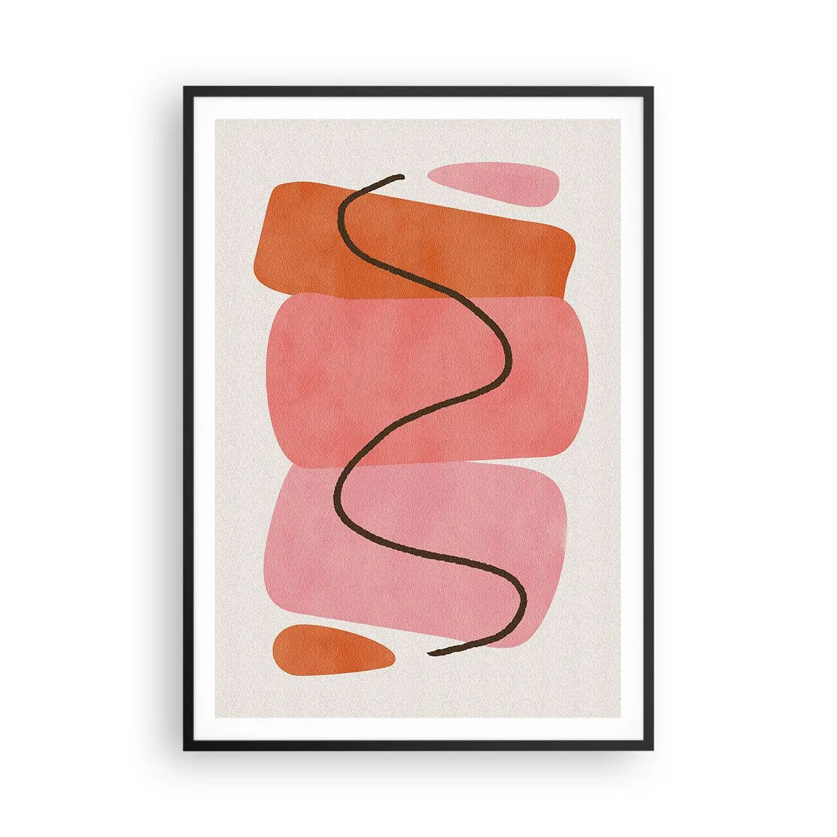 Plakát v černém rámu - Jemný pohyb forem - 70x100 cm