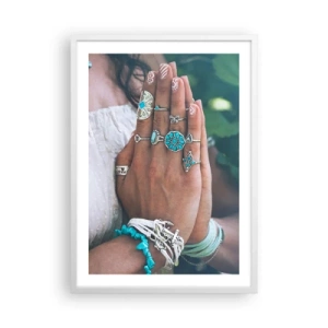 Plakát v bílém rámu - Vítejte v centru bytí - 50x70 cm