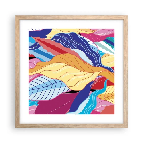 Plakát v rámu světlý dub - Barevný nepořádek - 40x40 cm