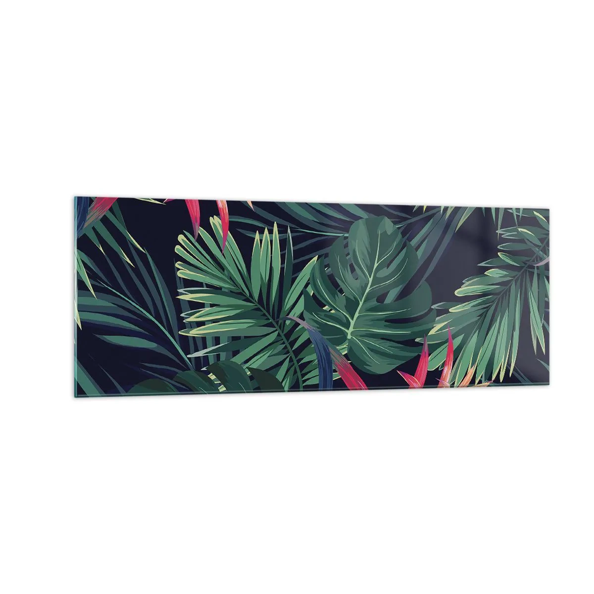 Obraz na skle - Vzplanout v zeleném - 140x50 cm