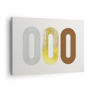 Obraz na plátně - Abstraktní motiv tří geometrických tvarů - 70x50cm - Ooo! - Moderní nástěnná dekorace do obývacího pokoje a ložnice ARTTOR