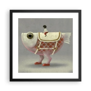 Plakát v černém rámu - Rybí jezdec - 40x40 cm