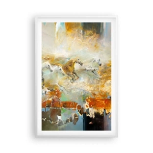 Plakát v bílém rámu - Cválá světlem - 61x91 cm