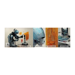 Vzor Fototapety Premium Canvas - Už zítra… - Umělec, Umělá inteligence, Robot - 100x30 cm