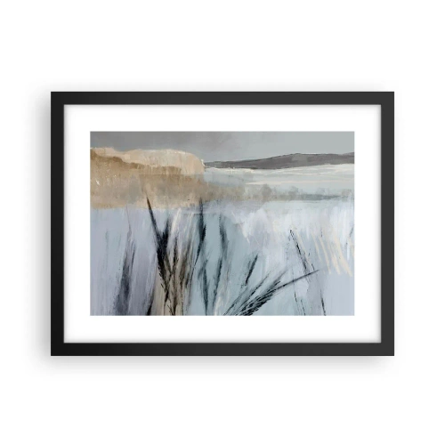 Plakát v černém rámu - Zimní pole - 40x30 cm