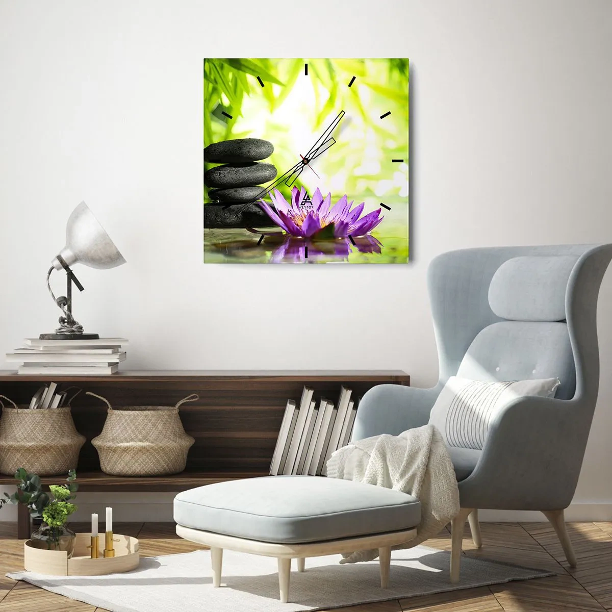 Nástěnné hodiny - V bambusovém hájku - 40x40 cm