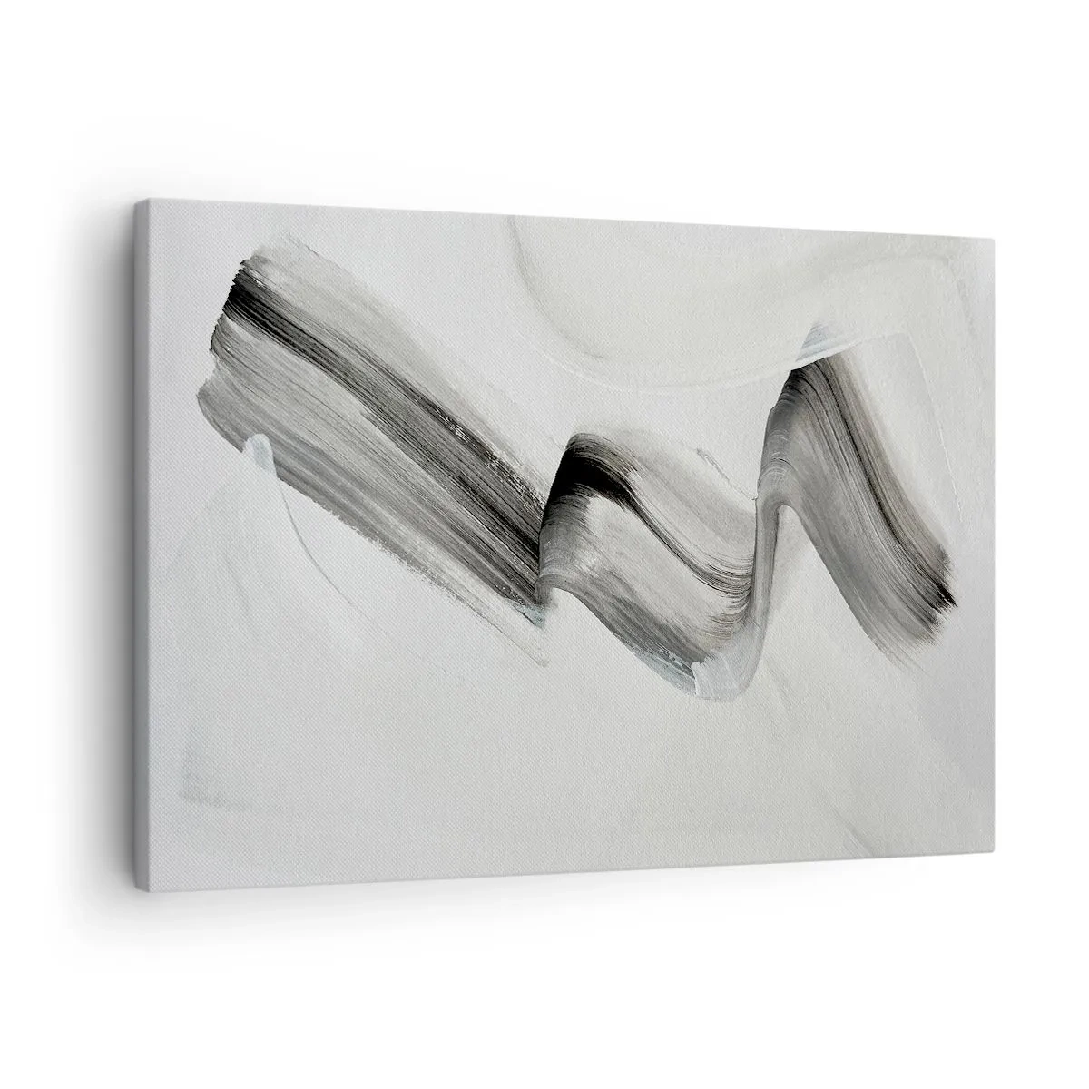 Obraz na plátně - Abstraktní černobílý tah štětcem na světlém pozadí - 70x50cm - Jen tak pro radost - Moderní nástěnná dekorace do obývacího pokoje a ložnice ARTTOR