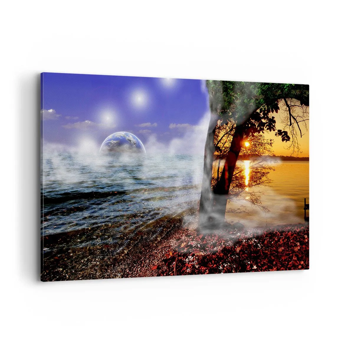 Obraz na plátně - Surrealistická krajina - jednota přírody - 120x80 cm