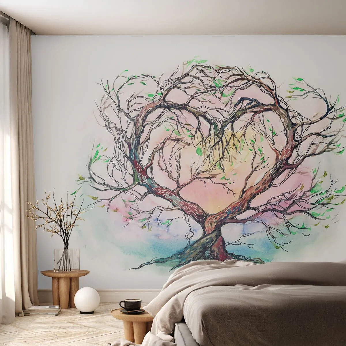 Fototapeta Premium Canvas - Společně proti vichřicím - Abstrakce, Strom, Kus - 250x175 cm
