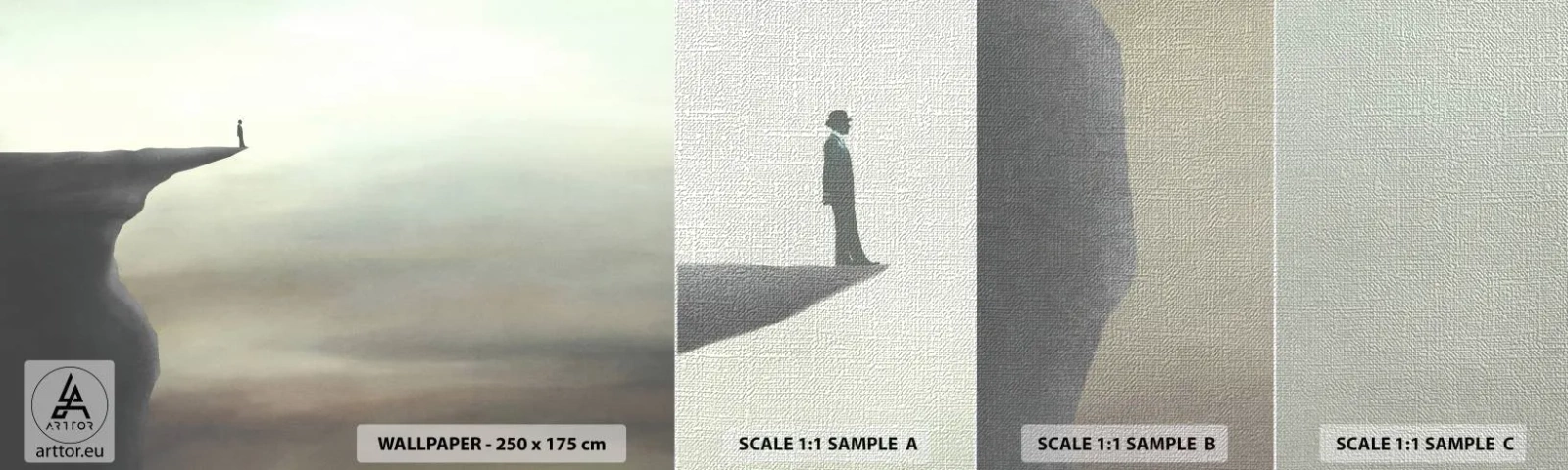 Vzor Fototapety Premium Canvas - Nahoru, samozřejmě! - Útes, Příroda, Turista - 100x30 cm