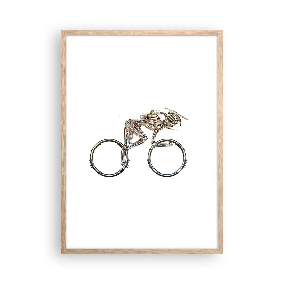 Plakát v rámu světlý dub - Úžasný stroj - 50x70 cm
