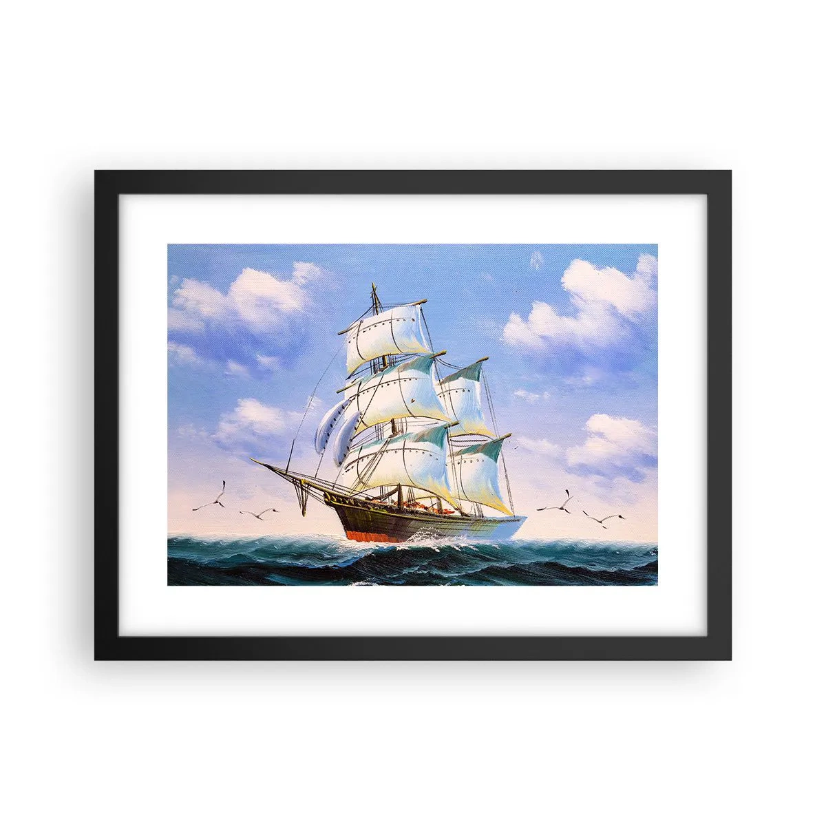 Plakát v černém rámu - Hrdě s větrem - 40x30 cm