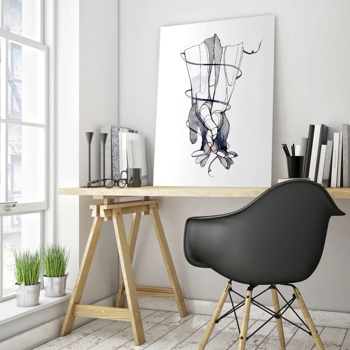 Obraz na skle - Studie o dotyku - 80x120 cm