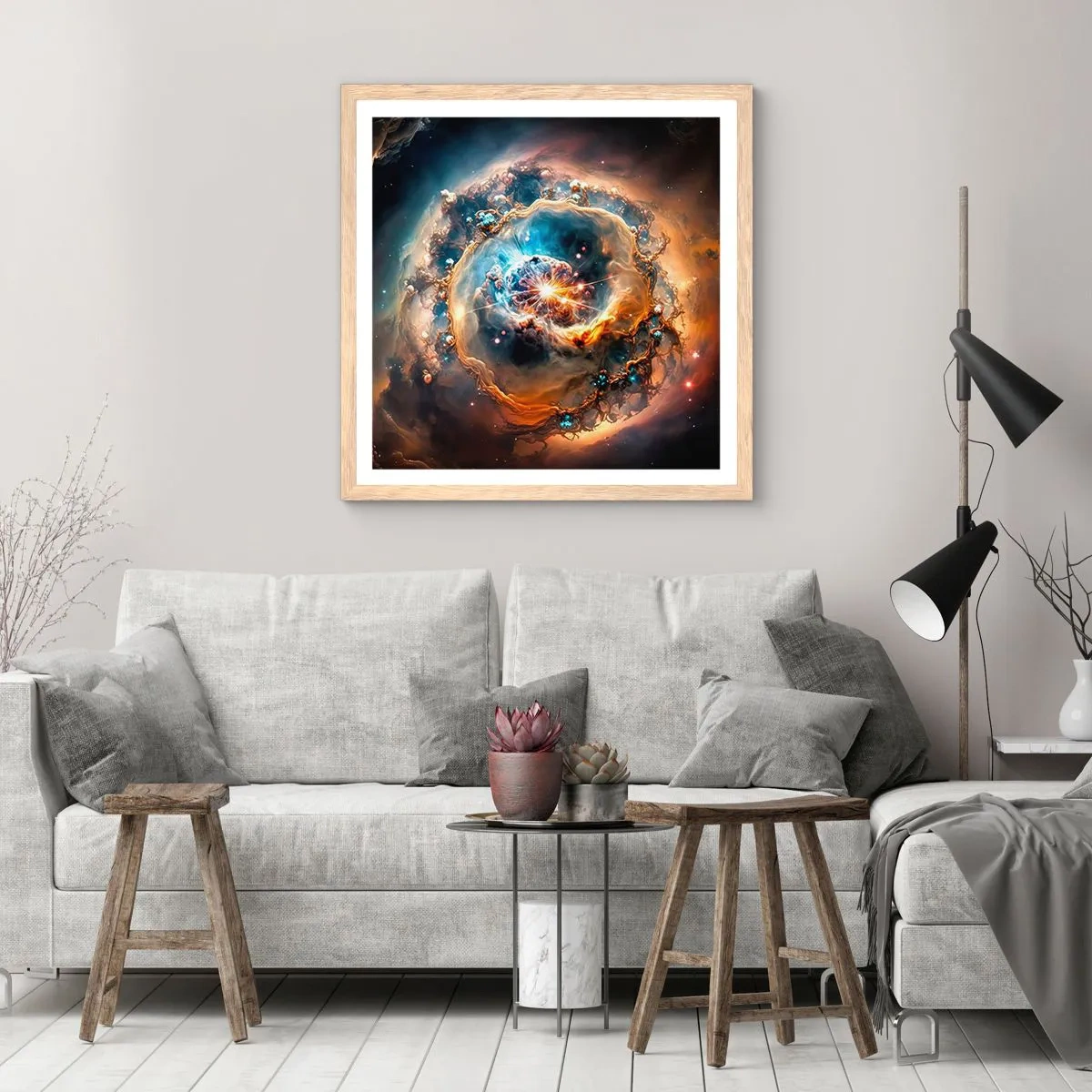 Plakát v rámu světlý dub - Začátek - 30x30 cm