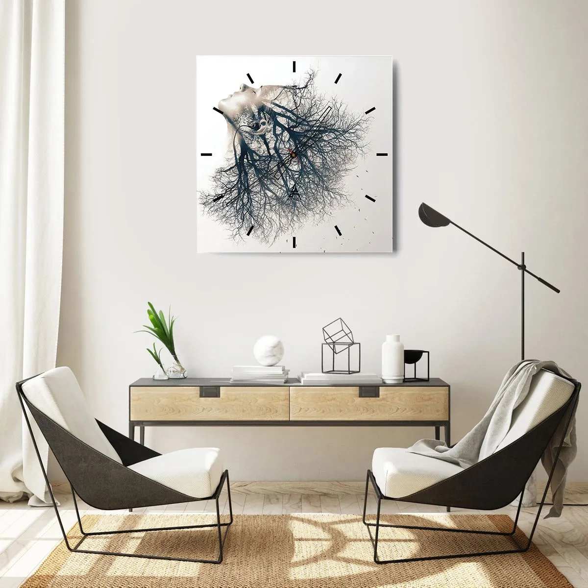 Nástěnné hodiny - Okouzlená šepotem stromu - 30x30 cm