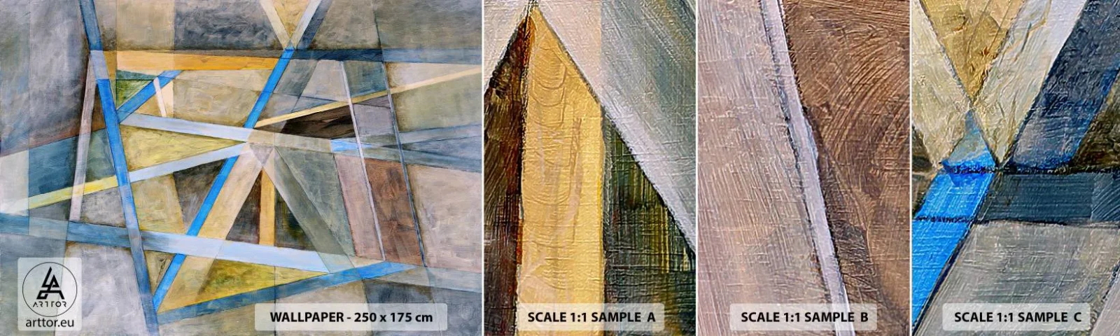 Vzor Fototapety Samolepicí Deluxe Sticker - Přímo nebo diagonálně? - Abstrakce, Kus, Moderní vzor - 100x30 cm