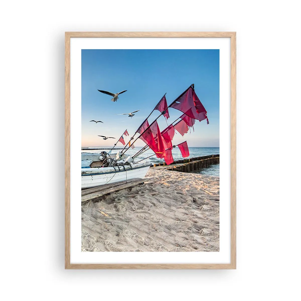 Plakát v rámu světlý dub - Zasloužená přestávka - 50x70 cm