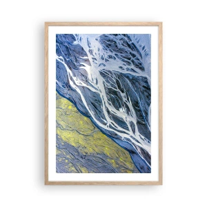 Plakát v rámu světlý dub - Jeskynní malby přírody - 50x70 cm