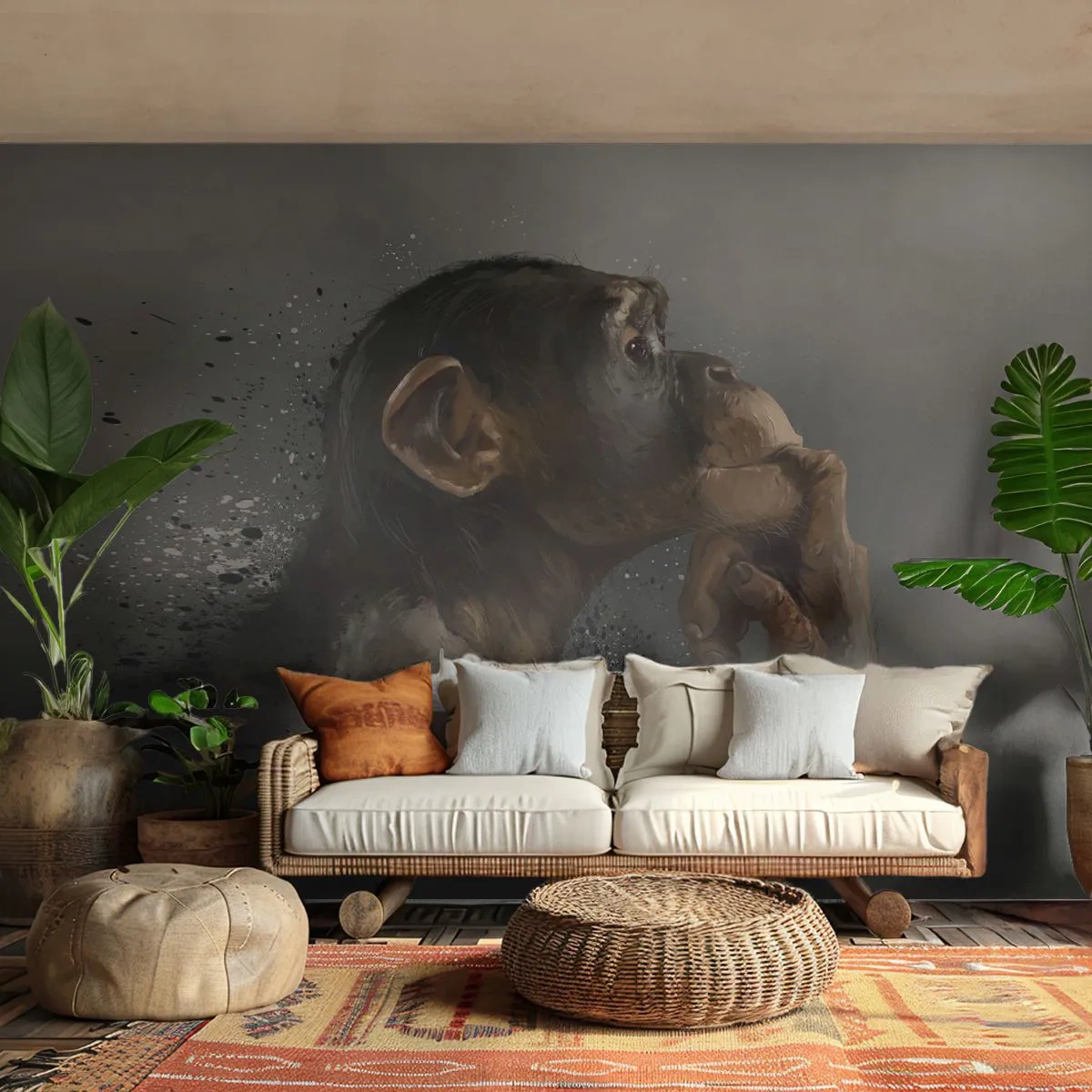 Fototapeta Premium Canvas - Určitě myslitel - Zvířata, Opice, Kus - 100x70 cm