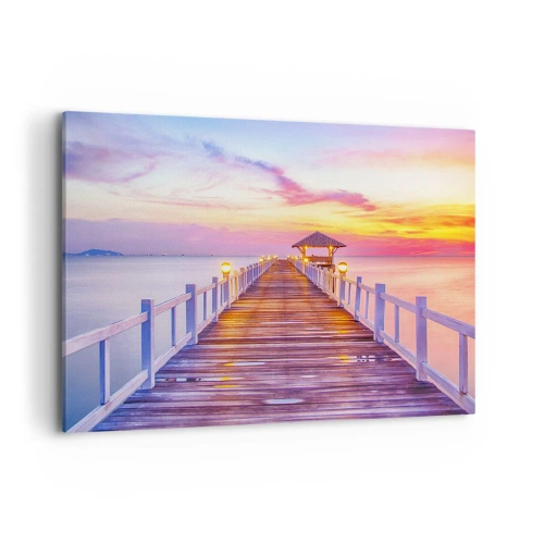 Obraz na plátně - Liliově-zlaté ticho večera - 100x70 cm