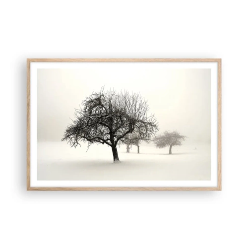 Plakát v rámu světlý dub - Zimní sen - 91x61 cm
