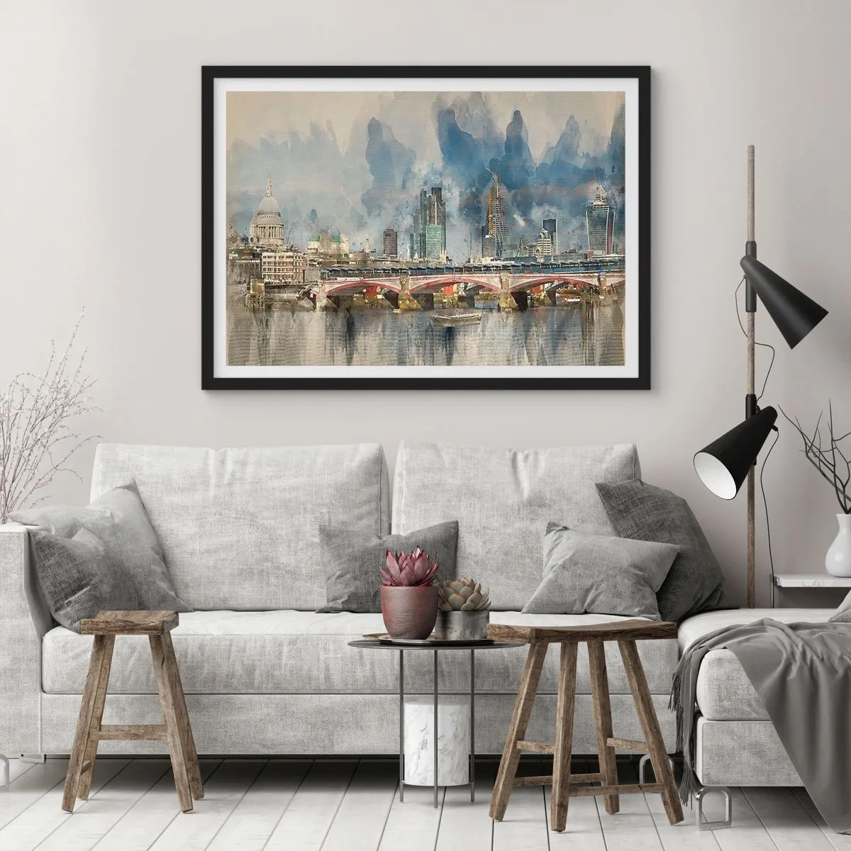 Plakát v černém rámu - Londýn v celé své kráse - 91x61 cm