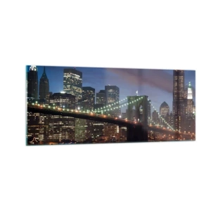 Obraz na skle - Rozjařená noc - 100x40 cm