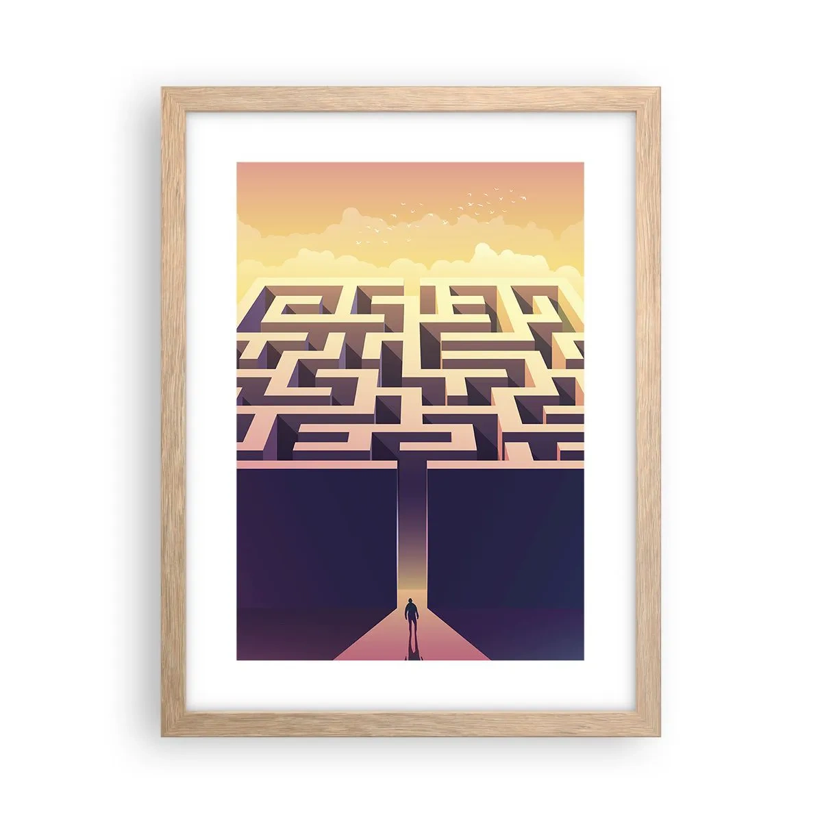 Plakát v rámu světlý dub - Čas rozhodnutí - 30x40 cm