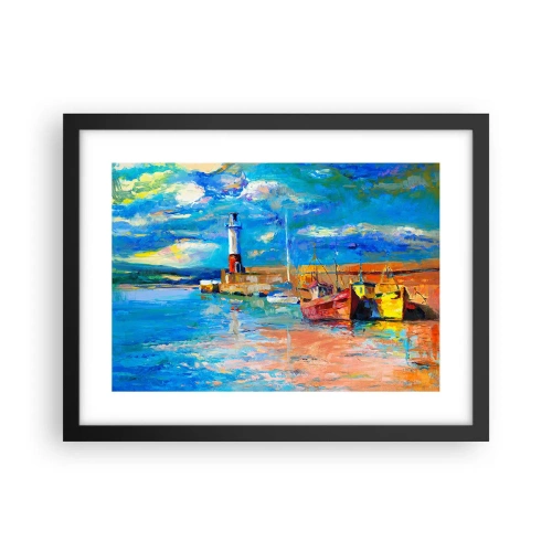 Plakát v černém rámu - Odpoledne v duhové zátoce - 40x30 cm