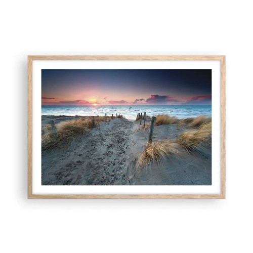 Plakát v rámu světlý dub - Za trochu lásky šel bych světa kraj… - 70x50 cm