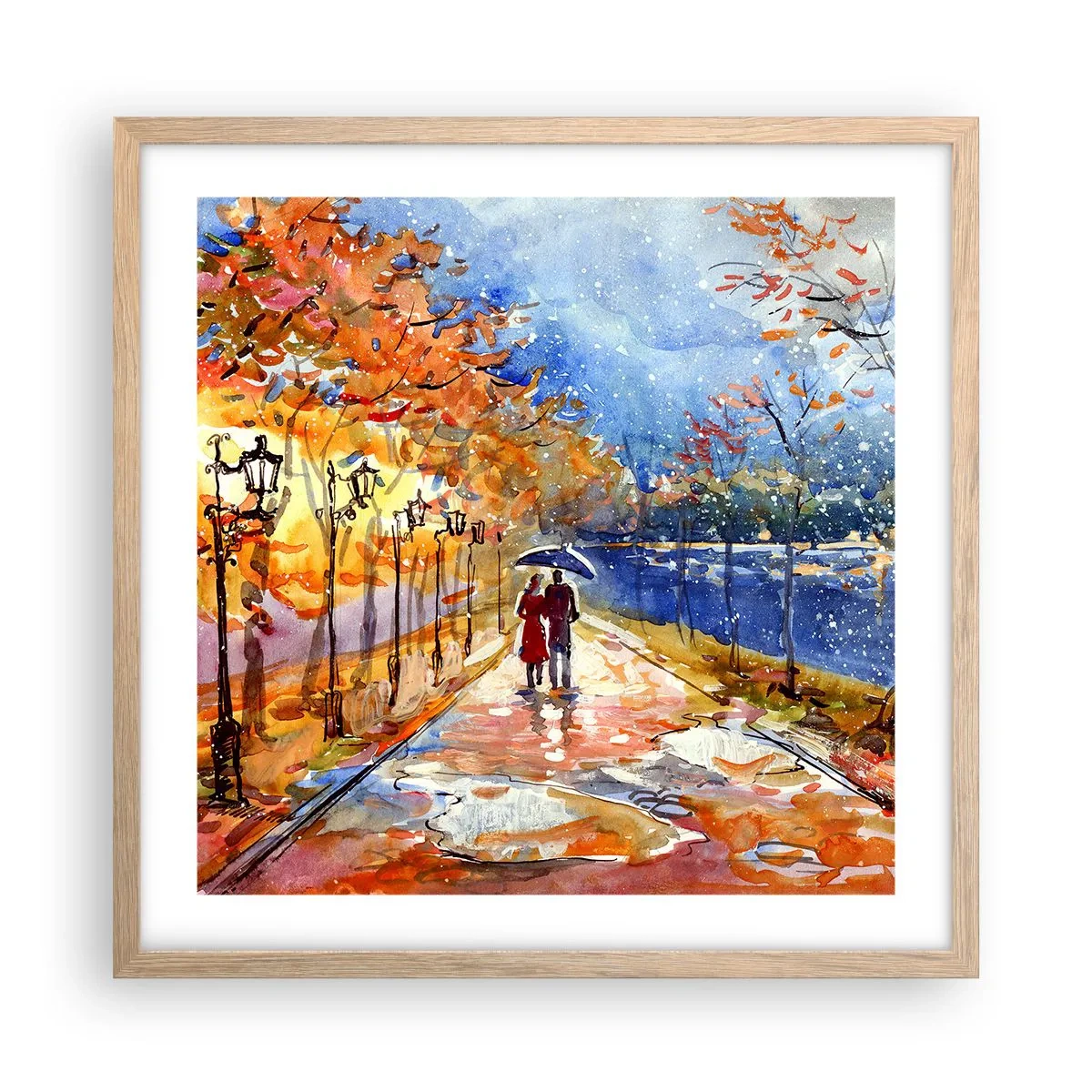 Plakát v rámu světlý dub - Společně k hranici času - 50x50 cm