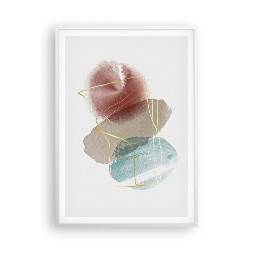 Plakát v bílém rámu - Korálky prostoru - 70x100 cm