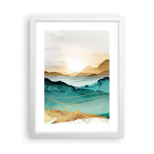 Plakát v bílém rámu - Na pokraji abstrakce – krajina - 30x40 cm