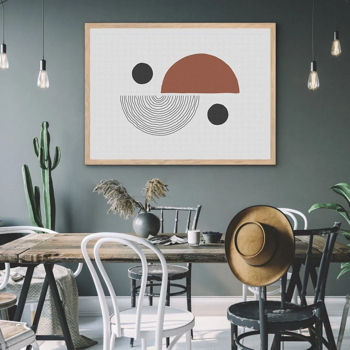 Plakát v rámu světlý dub - Dokonalost kruhu - 70x50 cm