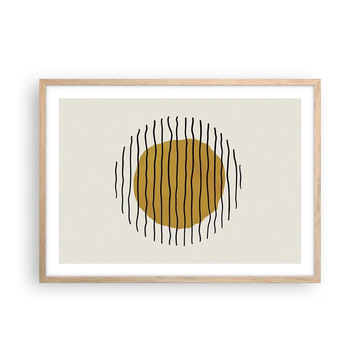 Plakát v rámu světlý dub - Abstrakce chvějící se žárem - 70x50 cm