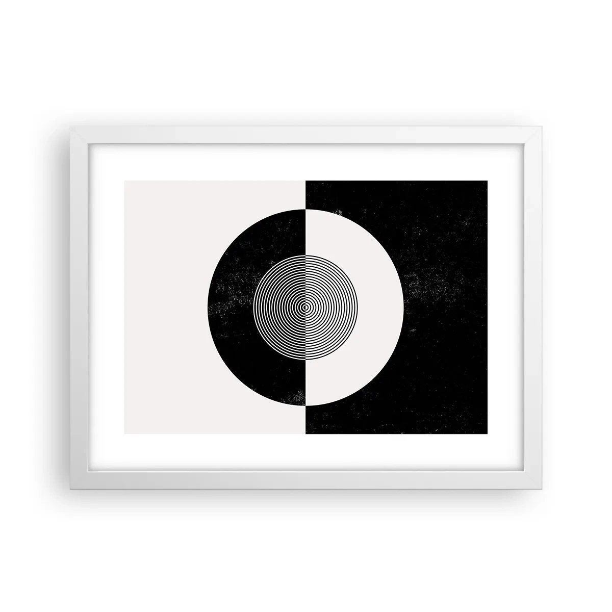 Plakát v bílém rámu - Harmonie v černé a bílé - 40x30 cm