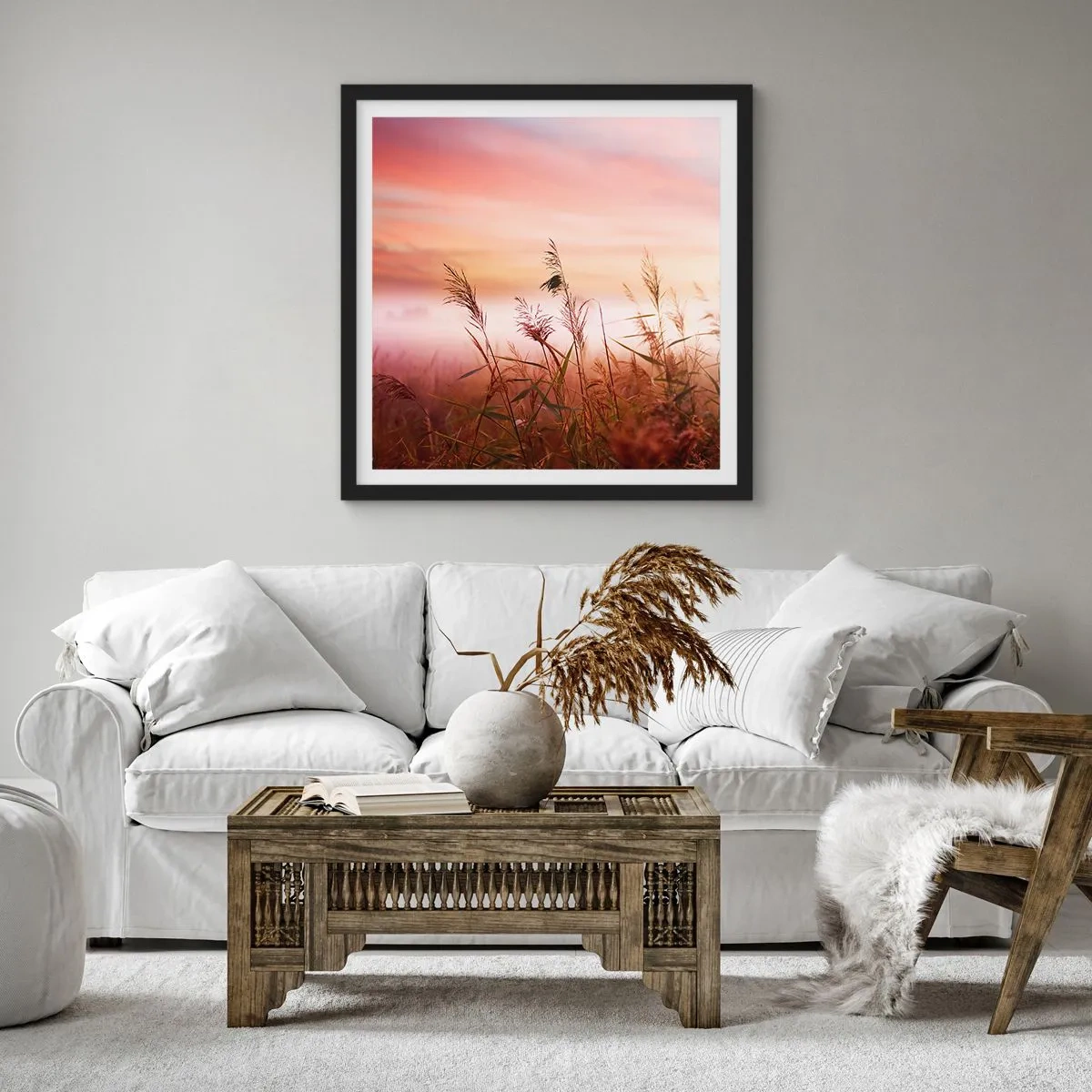 Plakát v černém rámu - Draci, pampelišky a vítr - 50x50 cm