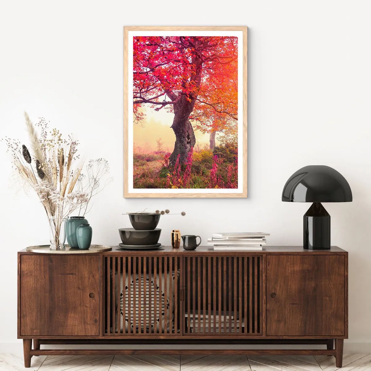 Plakát v rámu světlý dub - Šílenství rozkvětu - 50x70 cm
