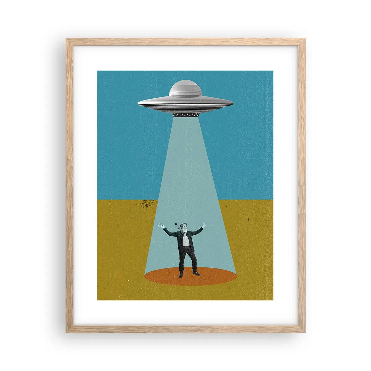 Plakát v rámu světlý dub - Blízké setkání - 40x50 cm