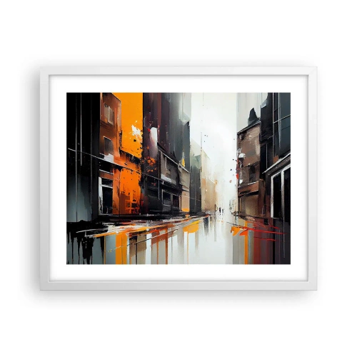 Plakát v bílém rámu - Deštivý den - 50x40 cm