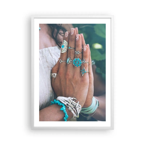 Plakát v bílém rámu - Vítejte v centru bytí - 50x70 cm