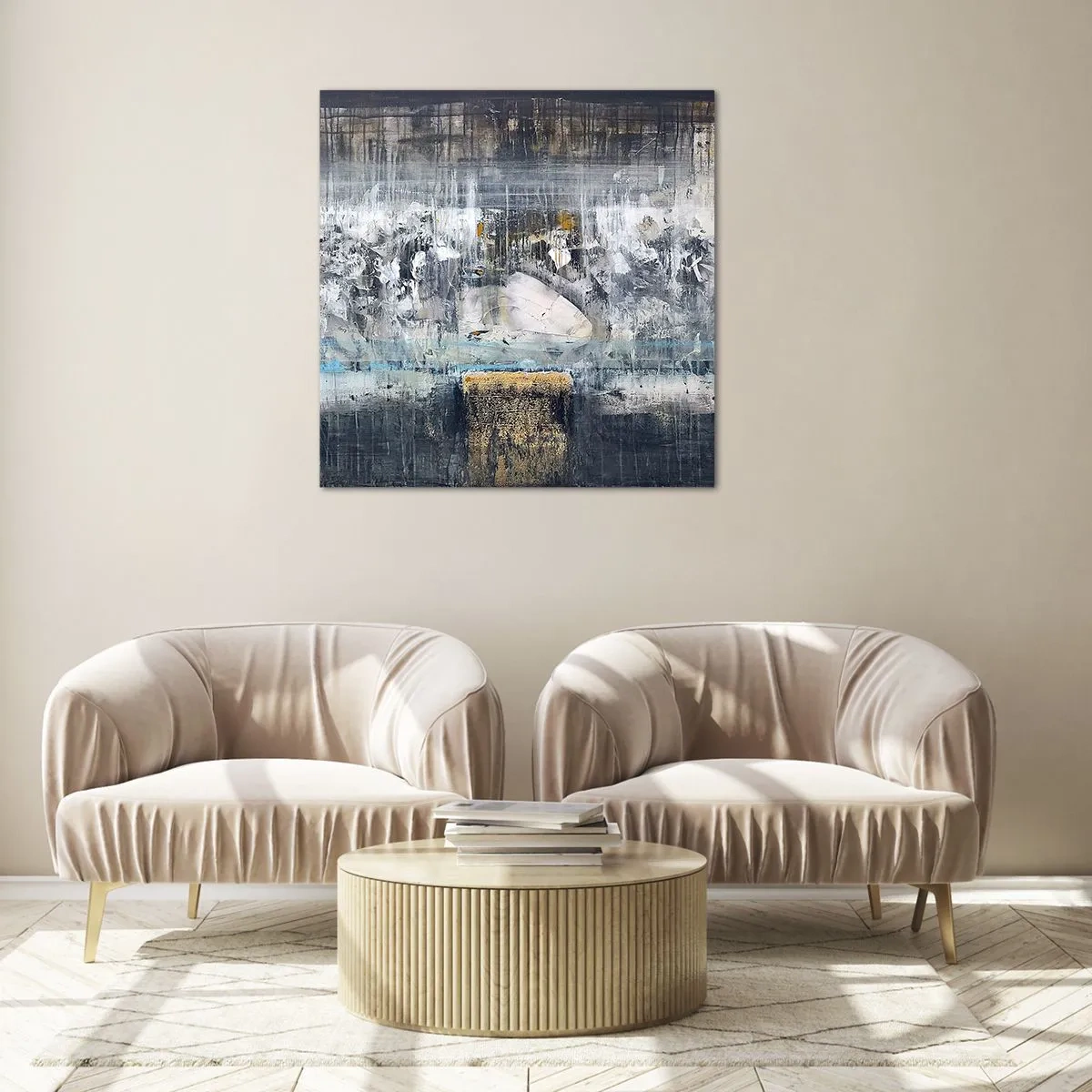 Obraz na skle - Jako na ledě, tak i na hroudě - 70x70 cm